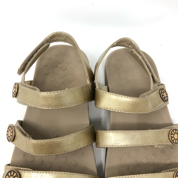 VIONIC Cathy Gold Patent Leather Sandals 8 WIDE - Picture 5 of 8